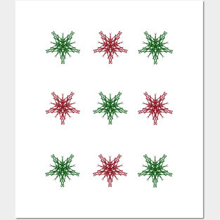 Christmas Themed Snowflake Design Posters and Art